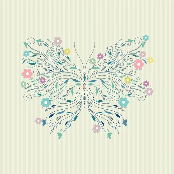 Croquis dessin à la main papillon — Image vectorielle