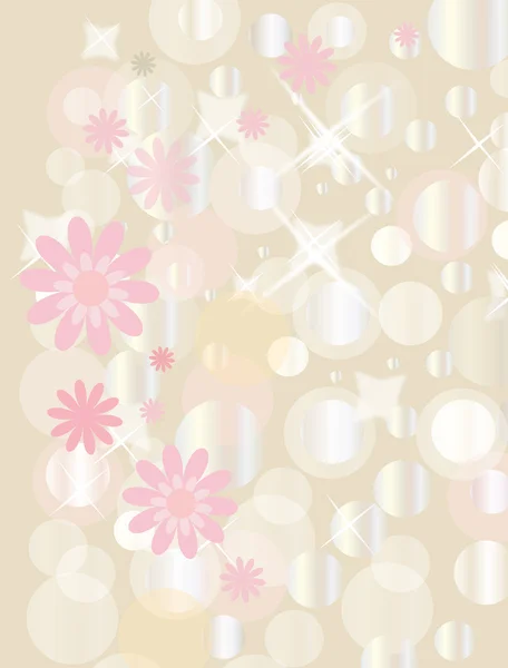 复古花卉垃圾背景与博科的情人节 — 图库矢量图片