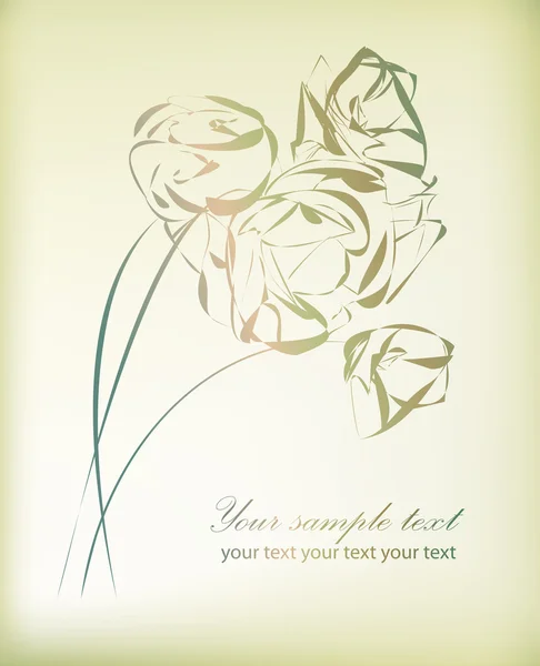 Fond floral rétro pour carte — Image vectorielle