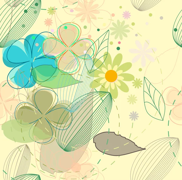 Vector flower seamless background — Stock Vector