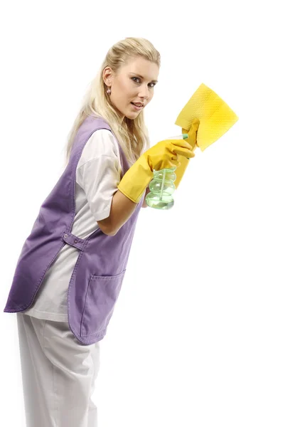 Donna di pulizia — Foto Stock