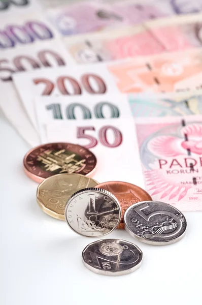 Coins and Banknotes — Stockfoto