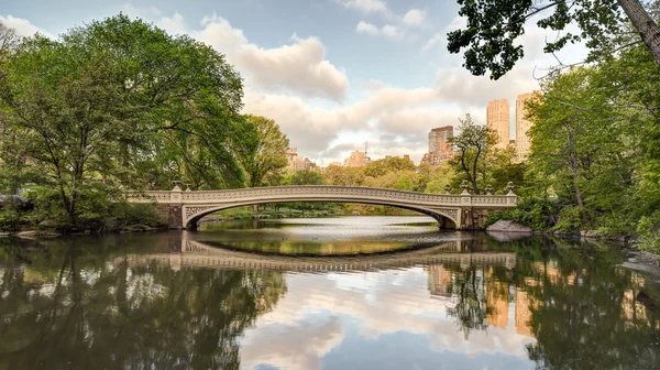 Central park, new york city boog brug — Stockfoto