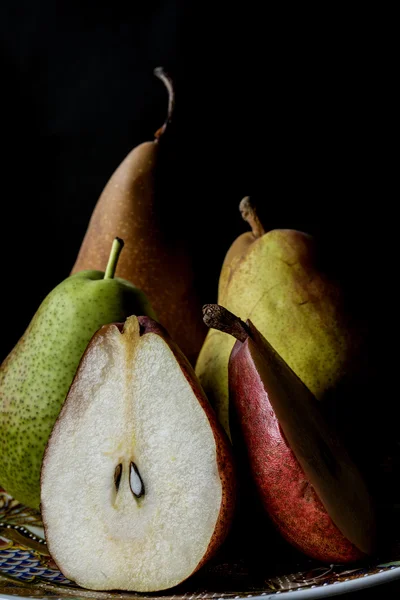 Fruit plaat met peren — Stockfoto