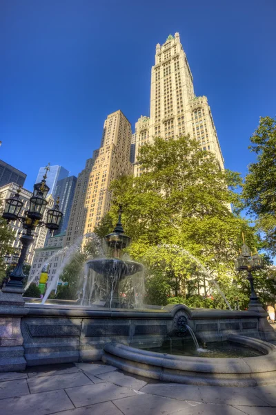 Парк нью-йоркской мэрии Манхэттен — стоковое фото