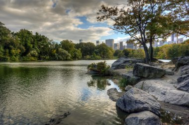 Central park, new york city sonbahar Gölü