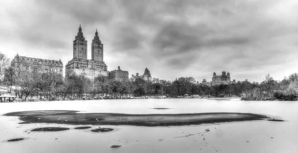 Central park, new Yorku během sněhové bouře — Stock fotografie