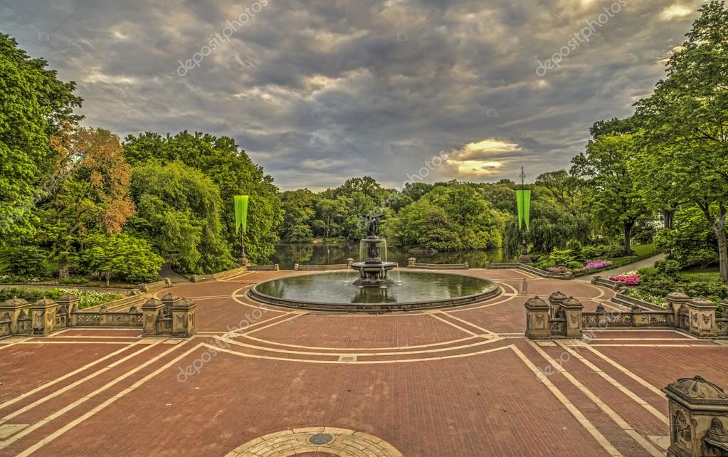 Bethesda Terrace and Fountain overlook The Lake in New York City's