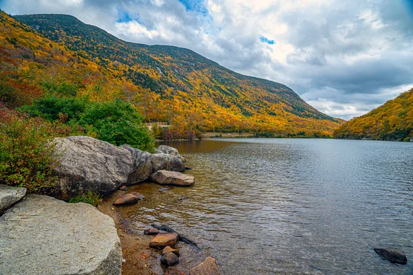 Otoño Follaje Otoño Bosque Lago Grande — Foto de Stock