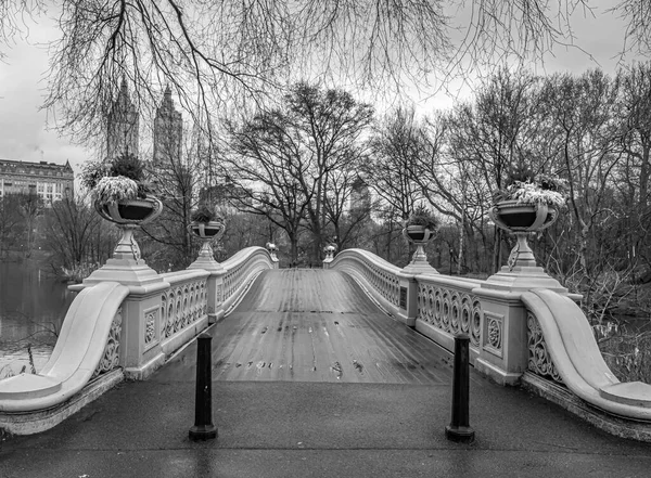 Bow Bridge Central Park New York City Nach Einem Regensturm — Stockfoto