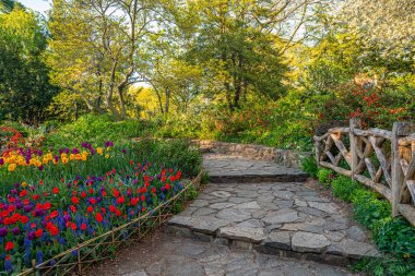 Central Park 'taki Shakespeare Bahçesi, New York Şehri, ahşap çit 