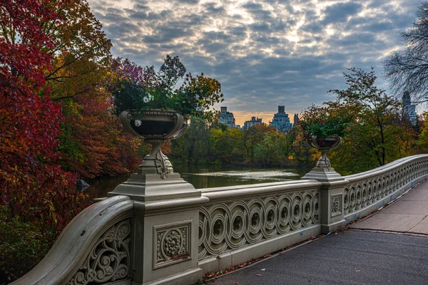 Bow Bridge Central Park New York City Late Autumn Early — Stok fotoğraf