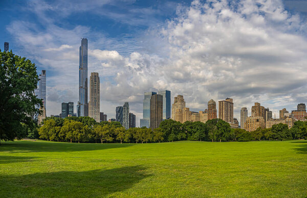 Central Park in New York City in the summer