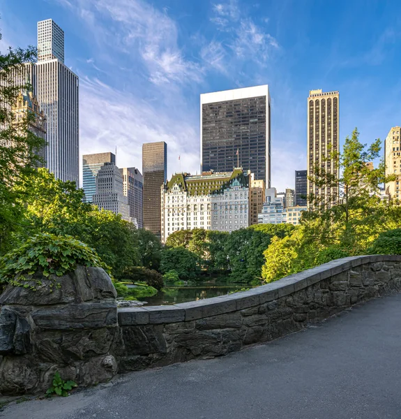 Central Park New Yoprk City Yazın Sonlarında Gapstow Köprüsü Nde — Stok fotoğraf