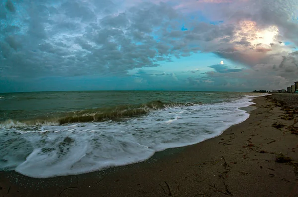 Mattina Presto Drammatico Cielo Largo Della Costa Del Golfo Della — Foto Stock