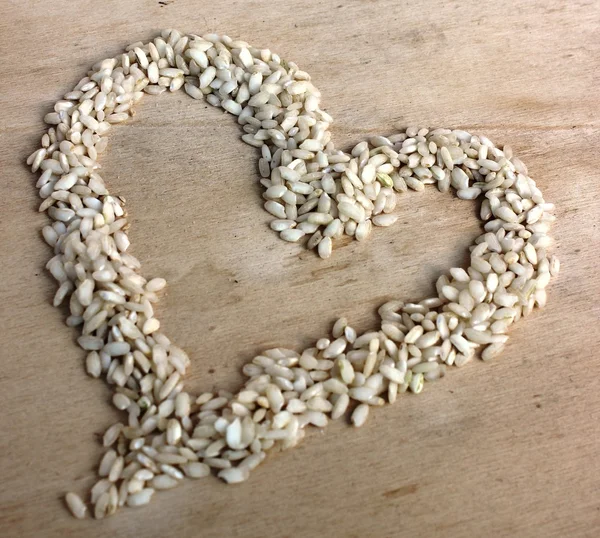 Μια καρδιά που γίνονται με το ρύζι — Φωτογραφία Αρχείου