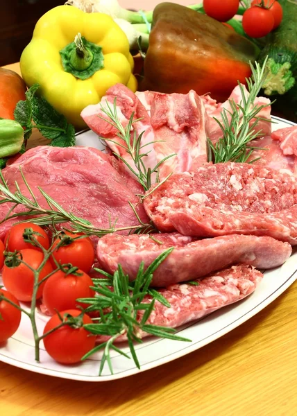 Carne crua mista — Fotografia de Stock