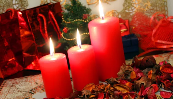 Red candles — Stock Photo, Image