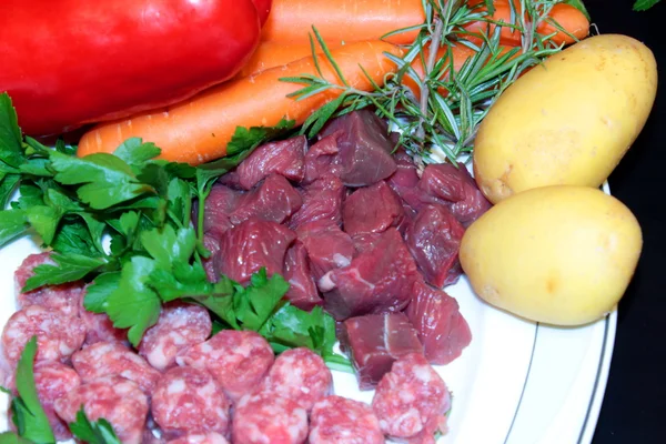 Fleisch und Gemüse — Stockfoto