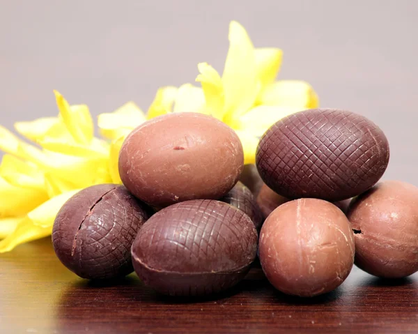 Little chocolate eggs — Stock Photo, Image
