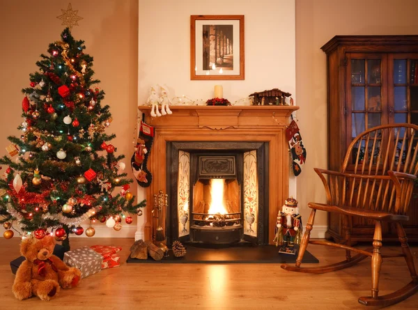 Kerstmis woonkamer — Stockfoto