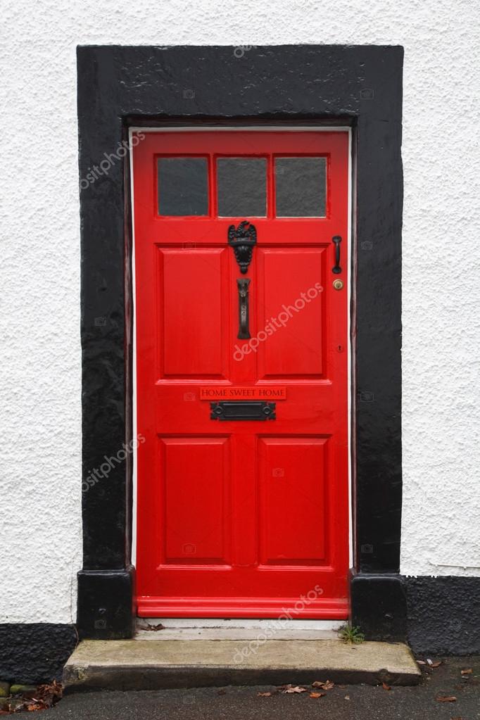 Red front door