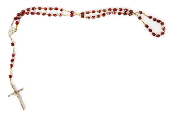 Rosary beads isolated on white — Stock Photo, Image