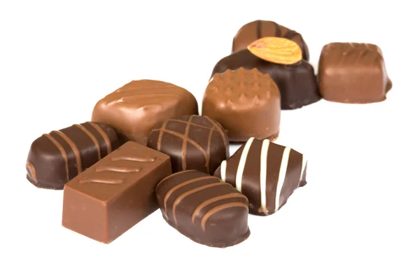 Chocolates isolados — Fotografia de Stock