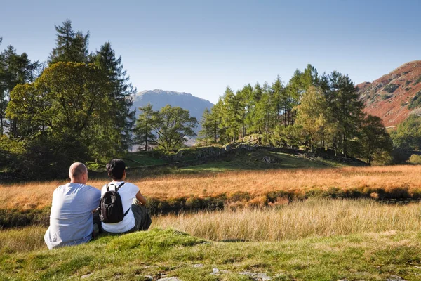 Couple jouissant d'une vue — Photo