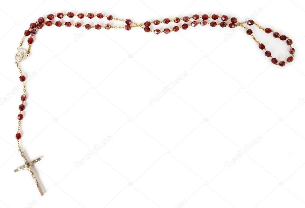 Rosary beads isolated on white