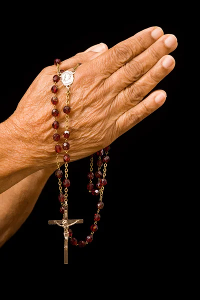 Antiguas manos rezando — Foto de Stock