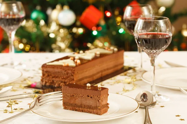 Christmas cake dessert — Stock Photo, Image