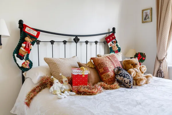 クリスマスの寝室 — ストック写真