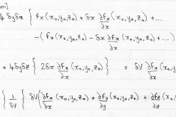 Appunti di studio scritti a mano per matematica — Foto Stock