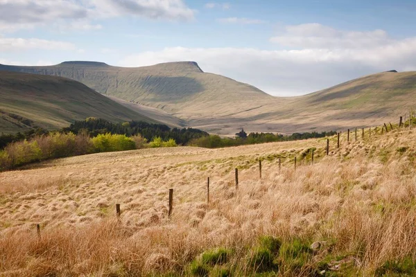 Welsh Countryside Landscape Pen Fan Mountain Distance Brecon Beacons South — Stock Photo, Image