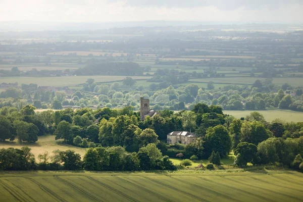 Aldeia Inglesa Com Igreja Campo Ellesborough Aylesbury Vale Buckinghamshire Reino — Fotografia de Stock