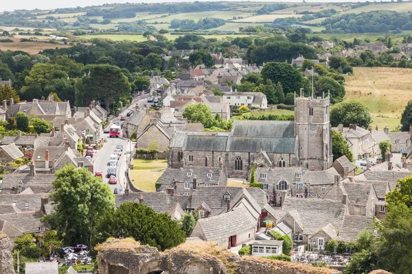 Dorset Ngiltere Temmuz 2022 Corfe Kalesi Köyündeki Aziz Edward Kilisesi — Stok fotoğraf