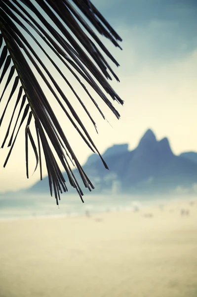 Rio de janeiro ipanema beach två bröder berg Brasilien — Stockfoto