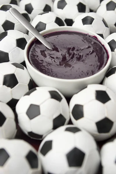 Culture brésilienne Acai et Football Soccer Balls — Photo