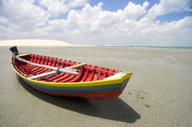 Traditional Colorful Brazilian Fishing Boat Jericoacoara Brazil clipart