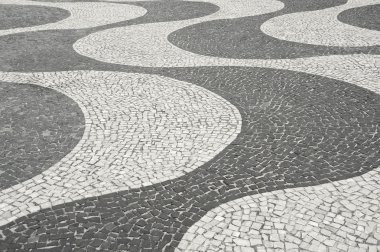 Copacabana Plajı kaldırım tasarım rio de janeiro