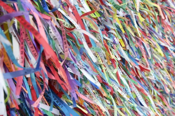 Wish Ribbons terkenal Bonfim Gereja Salvador Bahia Brasil — Stok Foto