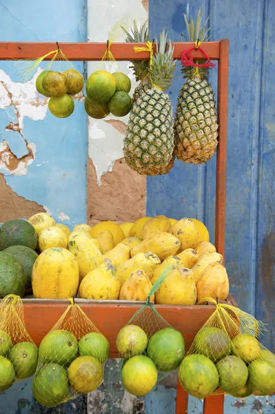 Mercado campesino brasileño de frutas tropicales — Foto de Stock