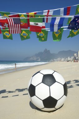 rio beach Brezilya futbol topu futbol uluslararası bayrakları