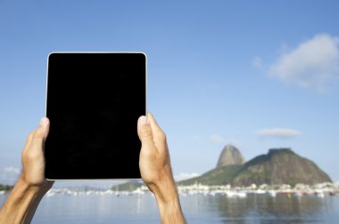 sugarloaf rio de janeiro Brezilya tablet kullanarak turizm seyahat