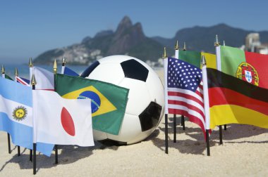 Futbol topu rio de janeiro Brezilya uluslararası futbol ülke bayrakları