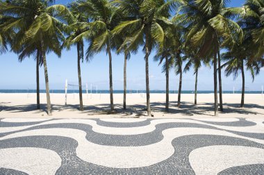 Copacabana beach boardwalk rio de janeiro Brezilya