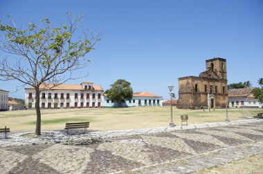 Matriz Plaza and Sao Matias Church in Alcantara Brazil clipart
