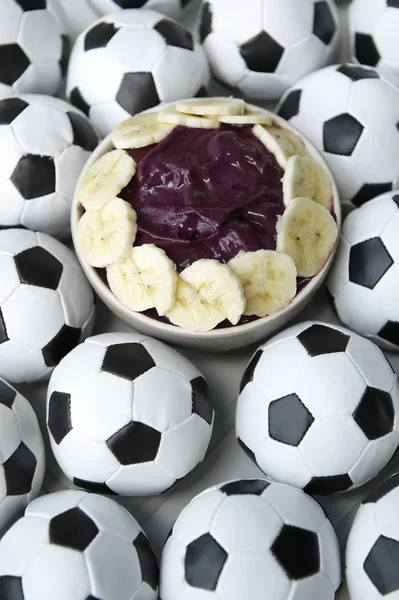 Brazilian Culture Acai and Football Soccer Balls — Stock Photo, Image