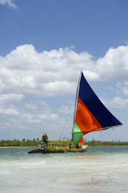 Jangada geleneksel yelkenli yelken Brezilyalı beach